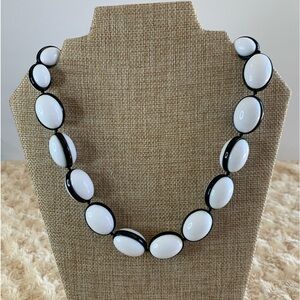 Don Caster Chunky Black White Lucite Bead Necklace